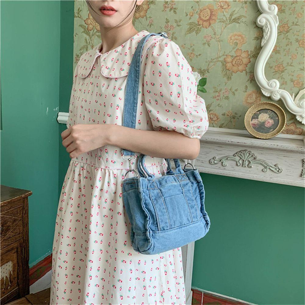 MIHAN1 Women Crossbody Bag South Korea Summer Version Denim Bag Japanese Style Single Shoulder Casual Chic Ladies Handbag/Multicolor