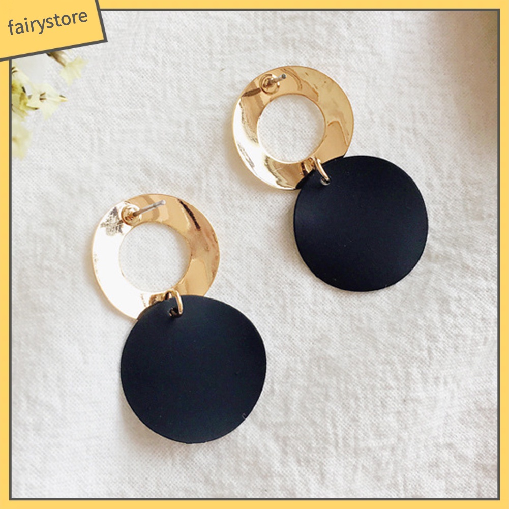 Khuyên tai hợp kim dáng tròn thời trang cho nữ