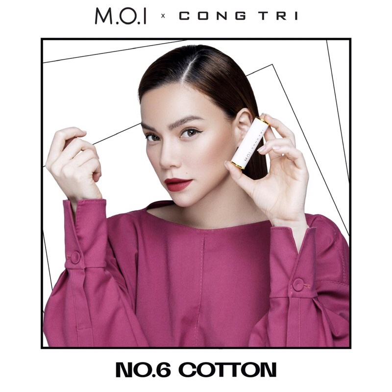 SON THỎI MOI x CÔNG TRÍ MÀU NO 6 - COTTON (HỒNG TÍM ĐẤT) M.O.I CÓMETICS HỒ NGỌC HÀ {chính hãng}