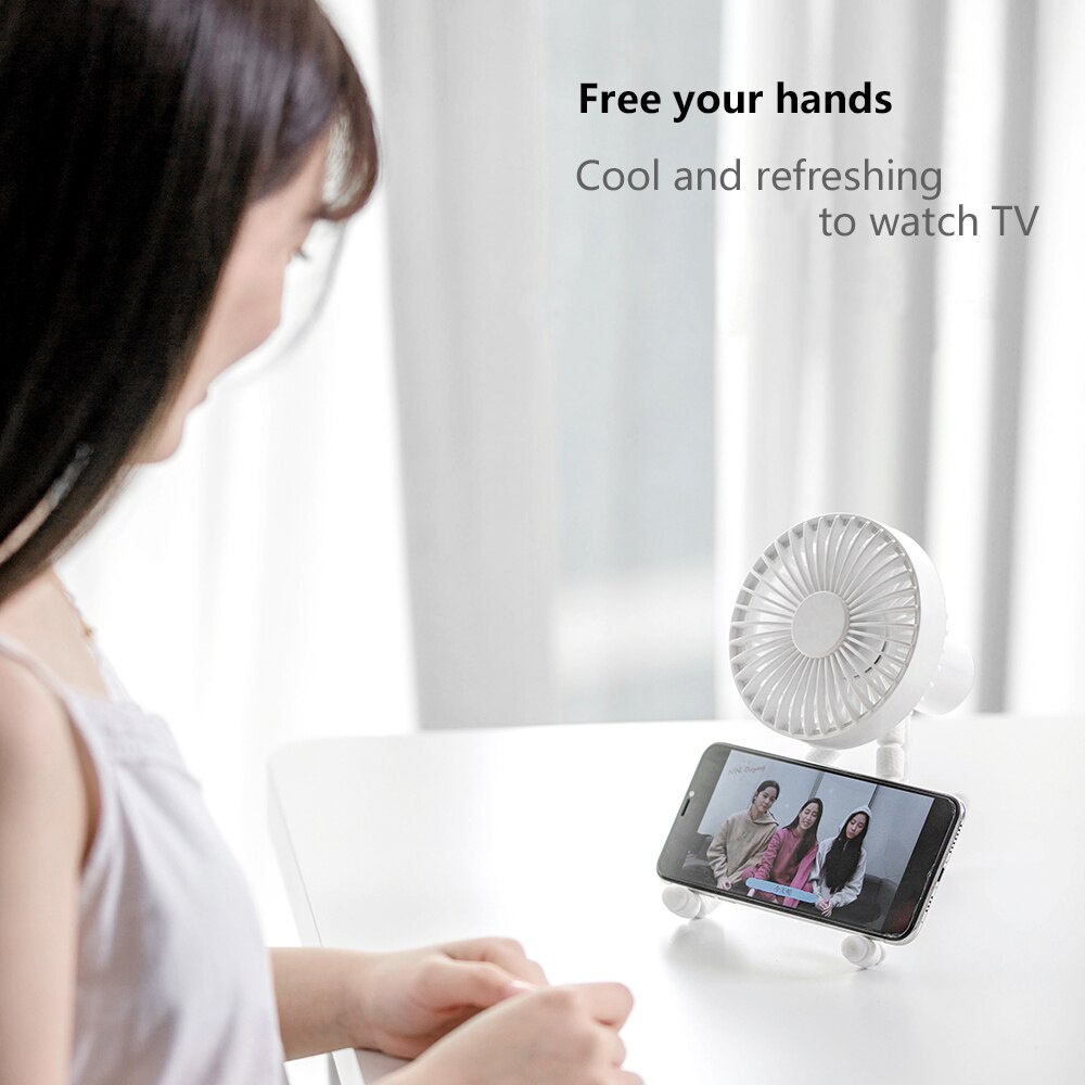 Quạt mini cầm tay chân dạng bạch tuộc sạc usb không gây tiếng ồn có kẹp gắn xe đẩy em bé