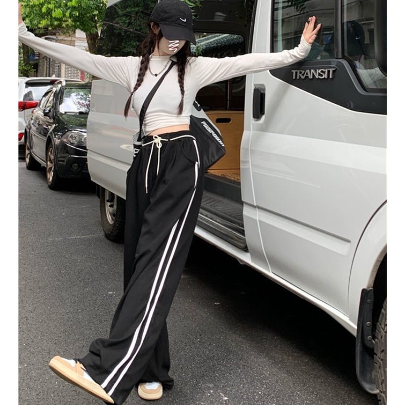 Áo Thun Tay Dài Dáng Ôm Kẻ Sọc Ngang Quyến Rũ Trẻ Trung Cho Bạn Gái