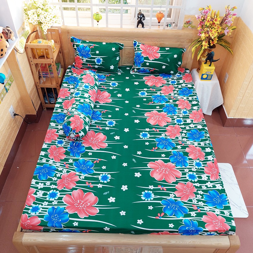 Bộ Drap thun Hàn Quốc đủ size từ 1m đến 1m8, Bộ chăn drap thun chất liệu thun cao cấp không nhăn tại Drap Long Việt