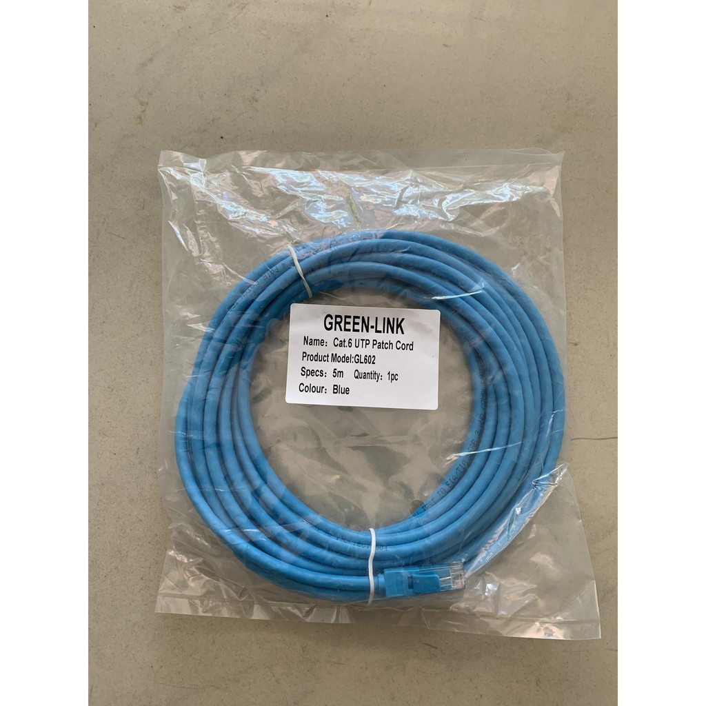 Dây mạng Cat 6 bấm sẵn 2 đầu GreenLink 1m, 2m, 3m, 5m loại ngắn dùng văn phòng