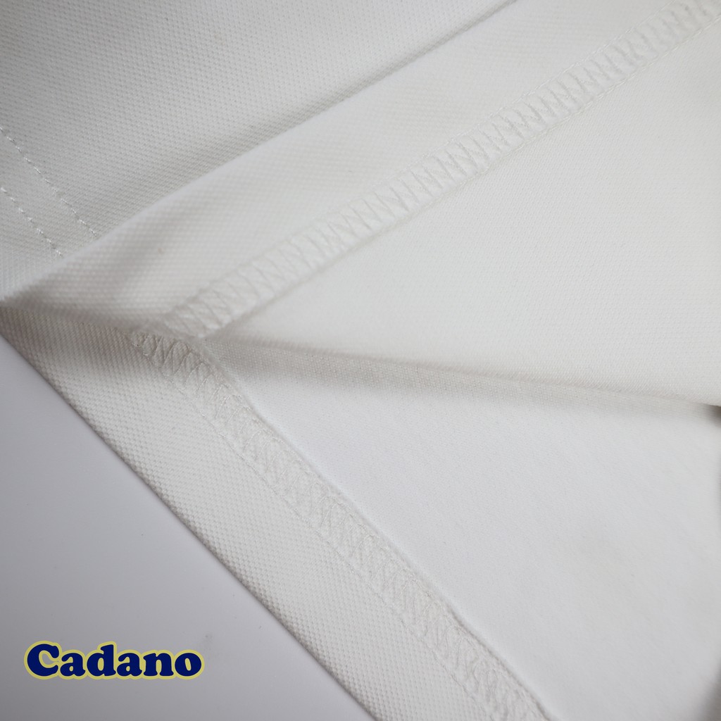 Áo polo nam, thương hiệu CADANO, thêu họa tiết, vải cotton co giãn màu trắng trẻ trung,  dòng Cao Cấp CAD001 | BigBuy360 - bigbuy360.vn