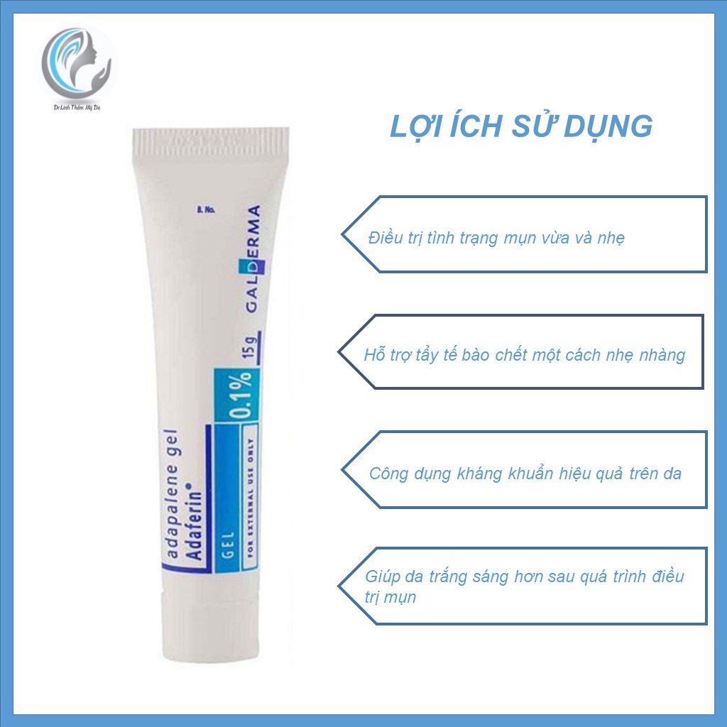 Adaferin gel 0,1% adapalene cho da dầu mụn ẩn TM09