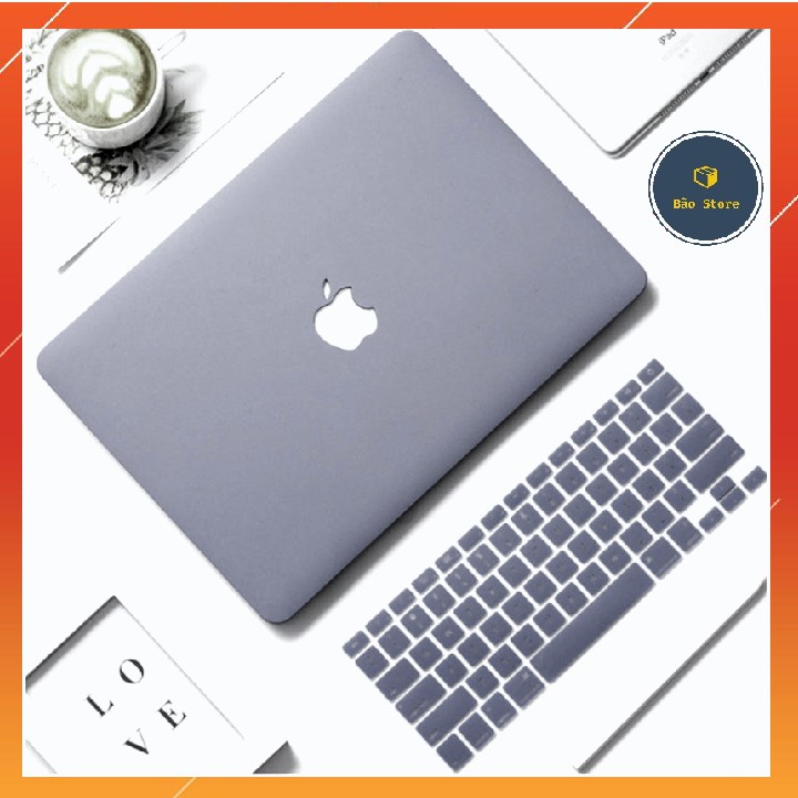 [ TẶNG MIẾNG DÁN MÀN HÌNH VÀ NÚT CHỐNG BỤI ] Ốp Macbook & Phủ Phím MacBook Màu Xám ( Grey ) Full Đời Máy