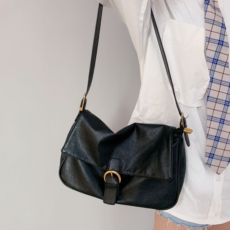 Túi xách đeo vai bằng da màu trơn thời trang