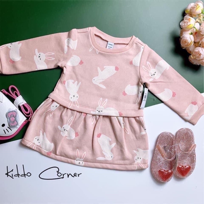 Váy dài tay Old Navy cực xinh nhiều màu sắc cho bé gái