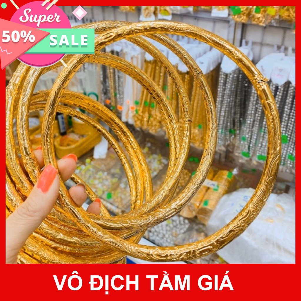 Kiềng cổ cưới khắc hình rồng phụng mà vàng 24 cao cấp