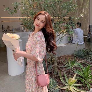 ĐẦM MAXI HOA CỔ V CỘT EO (KÈM VIDEO HÌNH THẬT)