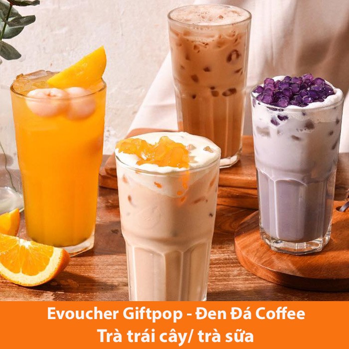 Hồ Chí Minh [E-Voucher] Phiếu quà tặng Trà trái cây/trà sữa + bánh Toast tại cửa hàng Đen Đá Coffee