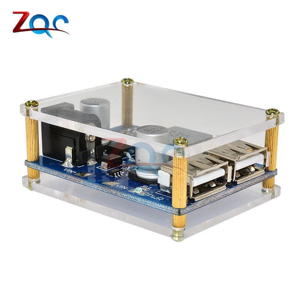Mô Đun Hạ Áp DC-DC DC 9V 12V 24V 36V Sang 5V 5A Kèm Hộp Đựng Ốp