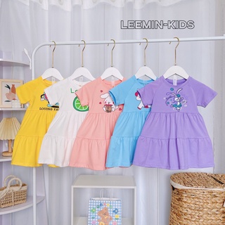 Váy bé gái thun 10-30kg cotton 100% xòe xinh xắn, đầm cho bé mặc hè trẻ em size đại 1 2 3 4 5 6 tuổi Đ002