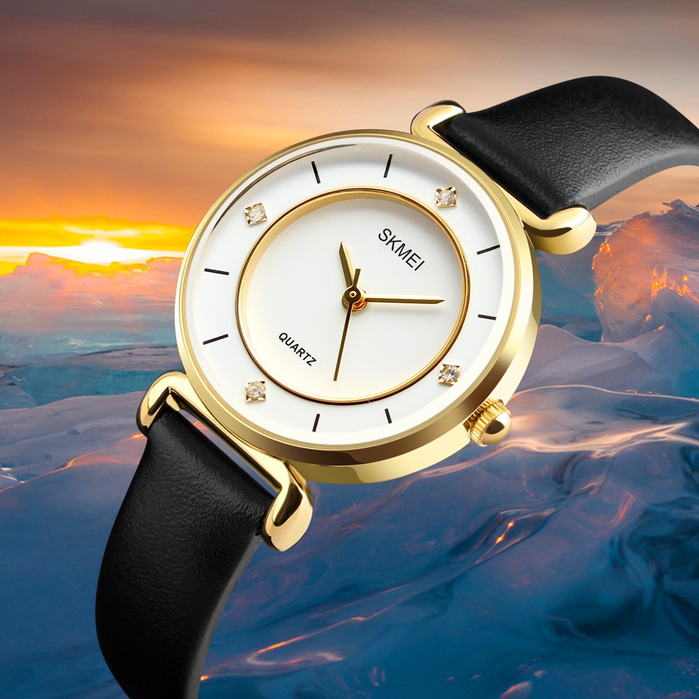 ĐỒNG HỒ NỮ SKMEI 1330 DÂY DA CAO CẤP, MẶT TRÒN, THIẾT KẾ NỮ TÍNH HIỆN ĐẠI - HÀNG CHÍNH HÃNG