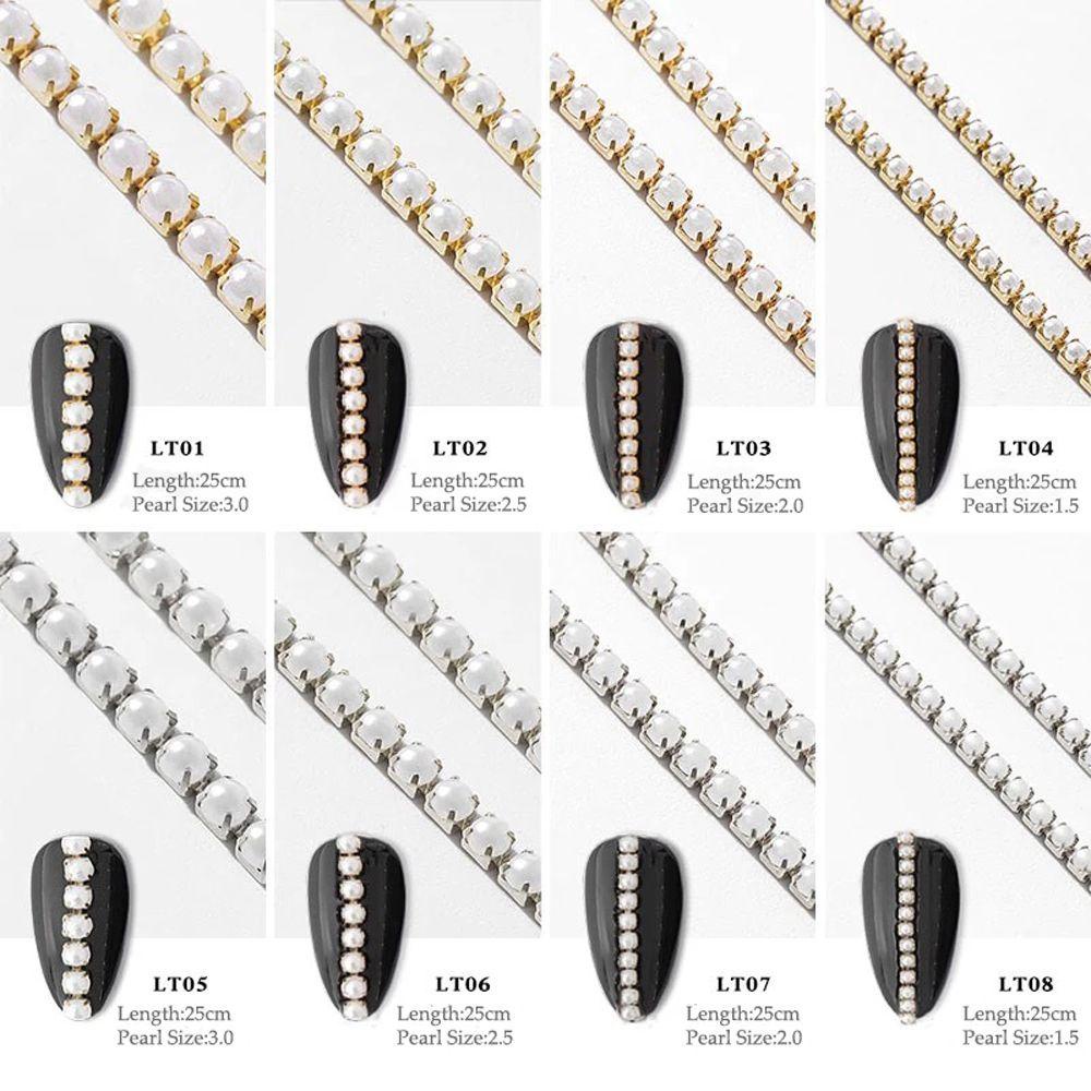 Chuỗi Hạt Ngọc Trai Trang Trí Móng Tay 25cm|Phụ Kiện Trang Trí Móng Tay Nghệ Thuật 3D DIY