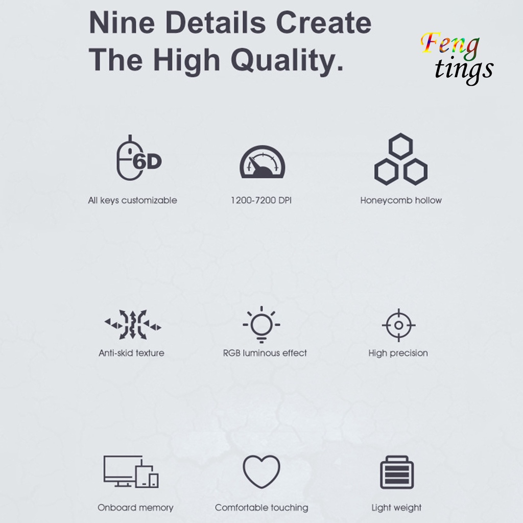 Chuột chơi game có dây IMICE T98 7200DPI RGB họa tiết tổ ong độc đáo