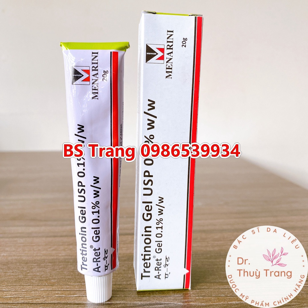 Tretinoin Aret Ấn Độ 0,025% - 0.05% - 0.1% Dạng Gel USP giảm mụn ẩn mụn đầu đen tái tạo da trẻ khỏe hiệu quả