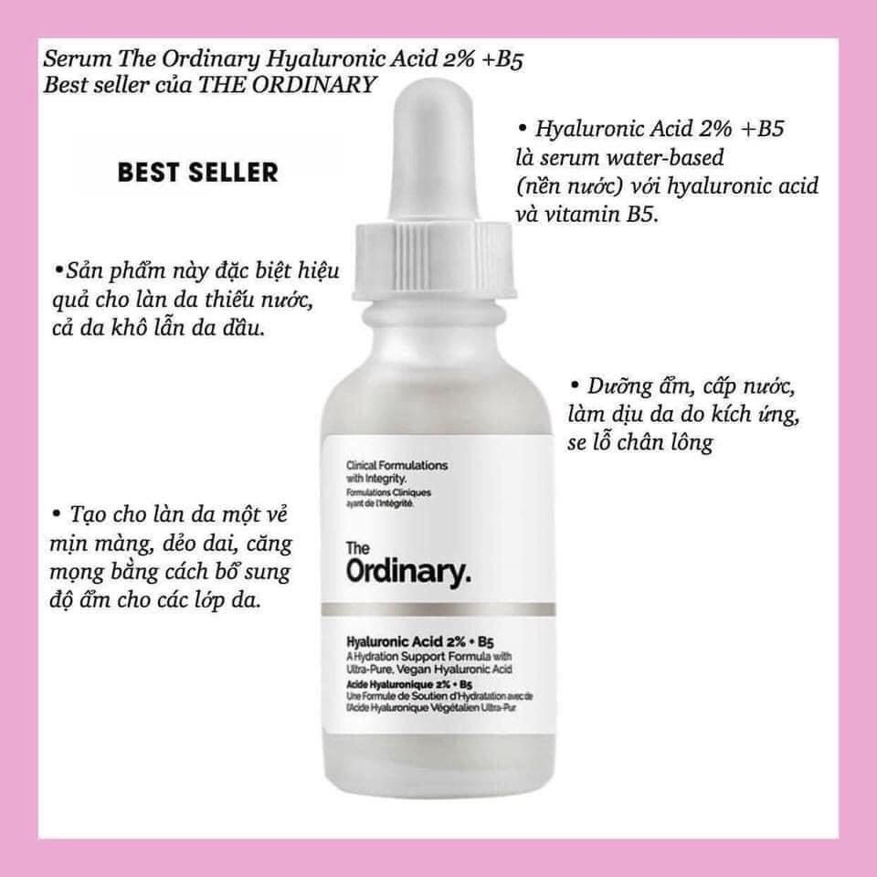 MBC M16 The Ordinary Hyaluronic Acid 2% + B5 30ml Tinh Chất Phục Hồi Và Dưỡng ẩm Sâu D2024
