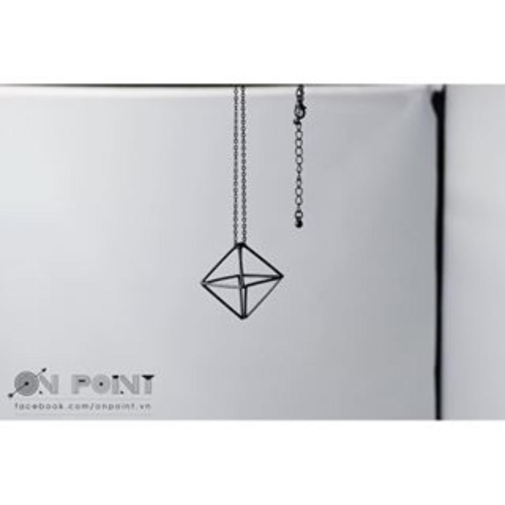 3D Cube Necklace (Black)