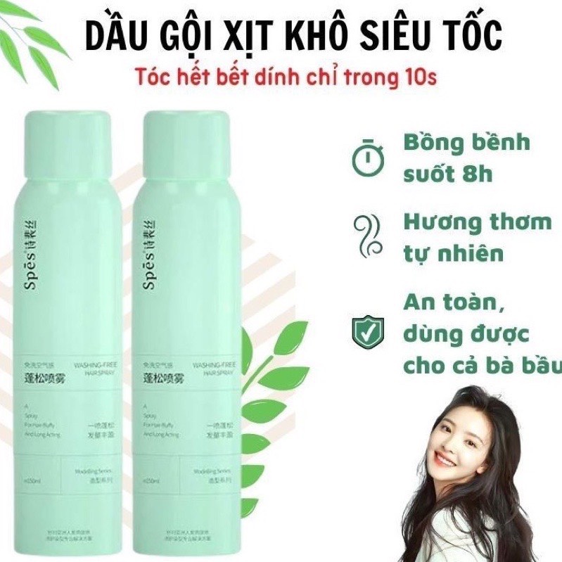 Dầu Gội Khô Dạng Xịt Không Bết Dính Làm Phồng Tóc Siêu Tốc Nội Địa Trung - Chai Dầu Gội Xịt Khô Tóc 