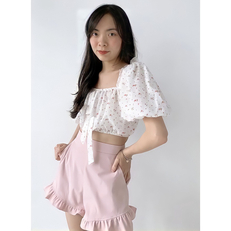 Quần nữ MARC FASHION short lưng cao viền bèo