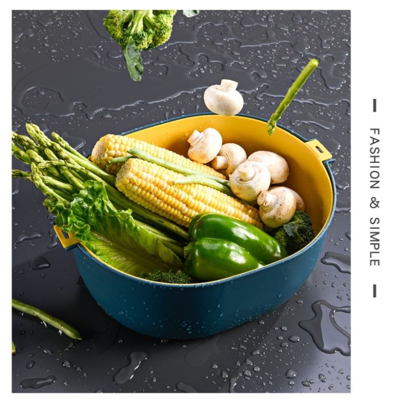 Thau,Chậu Rửa 2 Tầng Hiện Đại, Hàng Cao Cấp, Tự Thoát Nước, Rửa Rau Củ Quả Tiện Dụng