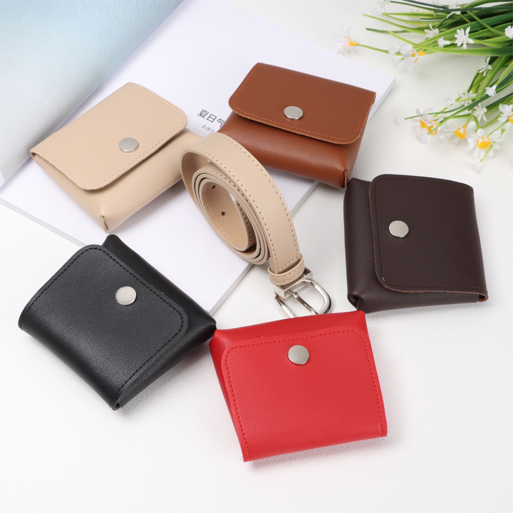 Thắt lưng màu trơn có túi đeo phong cách punk cá tính cho nữ