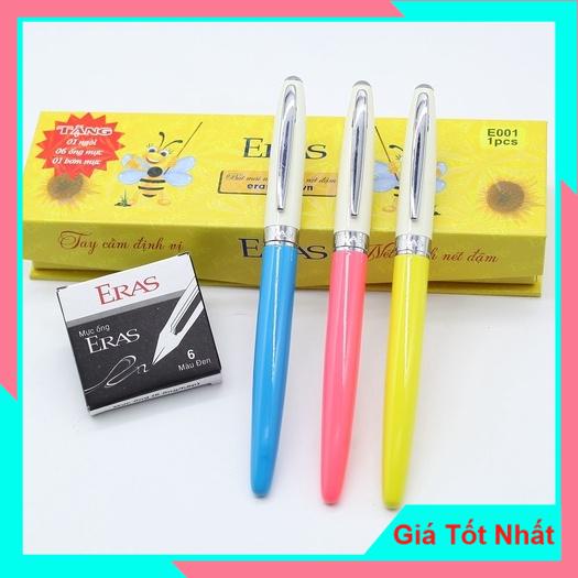 Bút máy ngòi mài cao cấp ERAS - Thiết kế đóng hộp sang trọng, Tặng kèm 6 ống mực khô và 1 ngòi thay thế