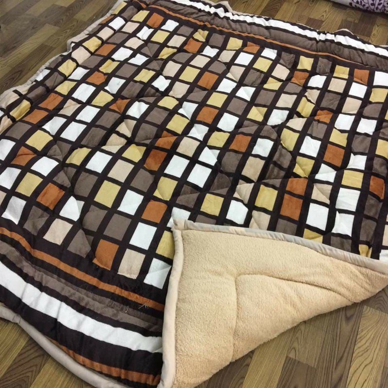 [XẢ HÀNG ĐÔNG] Chăn Lông Cừu Họa Văn TÍm [Hàng Xịn] - Hàng Cao Cấp Dày Dặn 3 Lớp [m9x2m2 ]