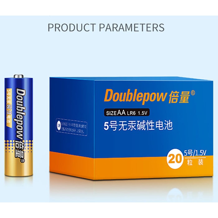 [Hộp Đen] Hộp 20 Viên Pin Tiểu AA (2A) Doublepow 1800mAh Alkaline Battery Không Sạc 1.5V Cam Kết Dung Lượng Thật DP2A