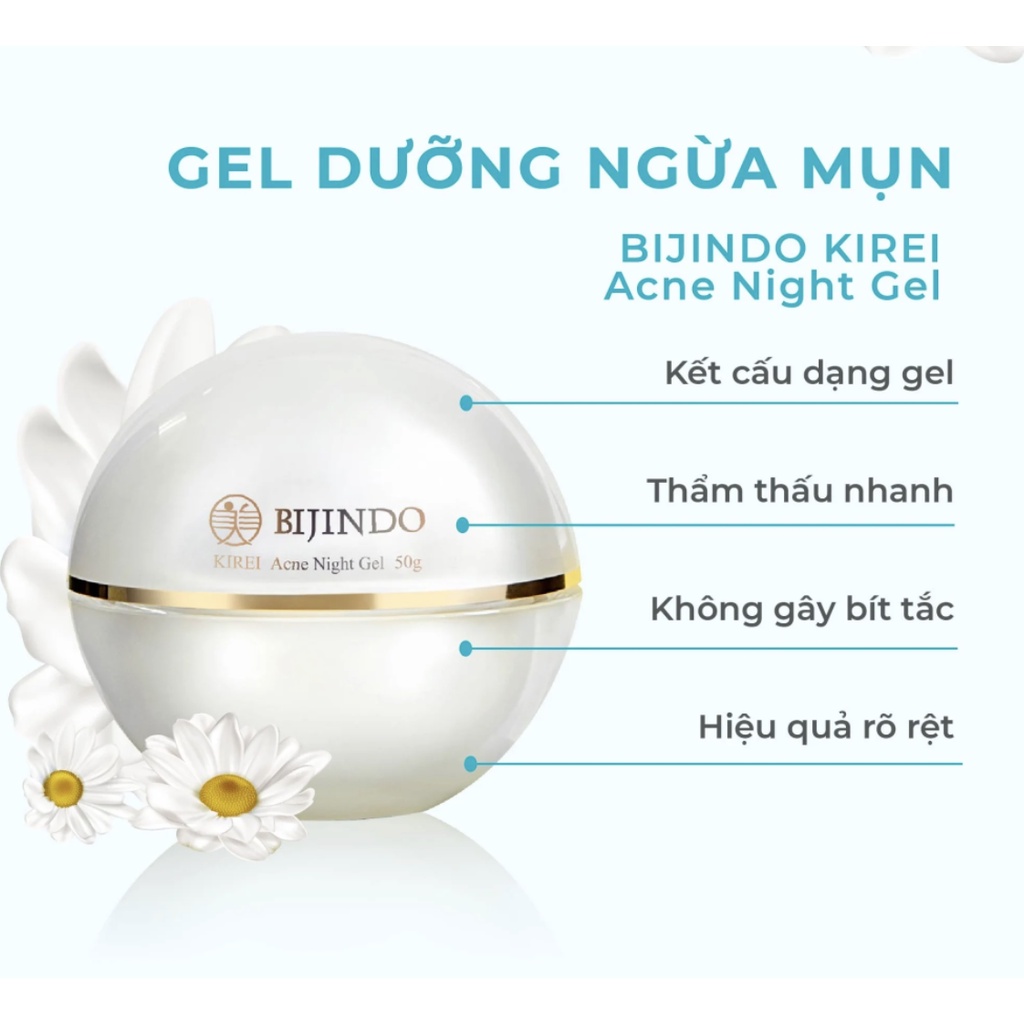 Kem dưỡng giảm mụn BIJINDO KIREI cấp ẩm sâu giúp da mịn màng căng bóng 50g