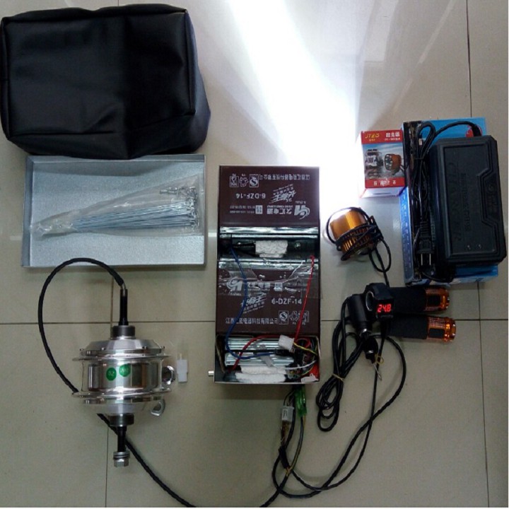BỘ THIẾT BỊ TỰ CHẾ XE ĐẠP THƯỜNG THÀNH XE ĐẠP ĐIỆN 24V BÁNH SAU