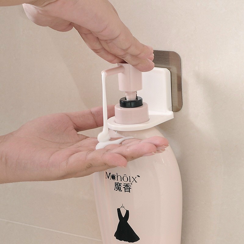 PVN18140 - Giá móc treo chai nước rửa tay, dầu gội đầu sữa tắm dán tường Living siêu dính chịu lực 3kg T2 .