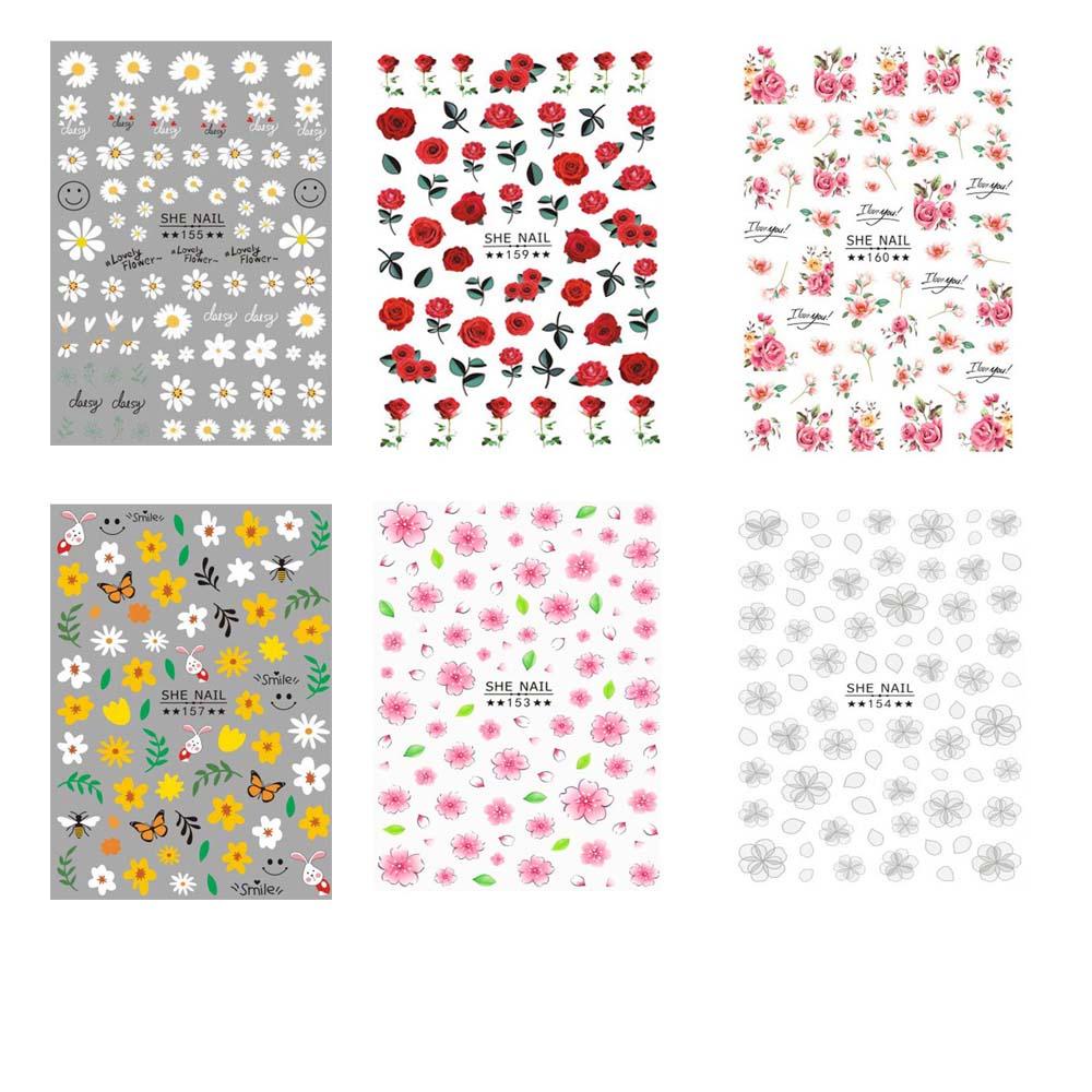 Miếng Dán Trang Trí Móng Tay Hình Hoa Hồng DIY