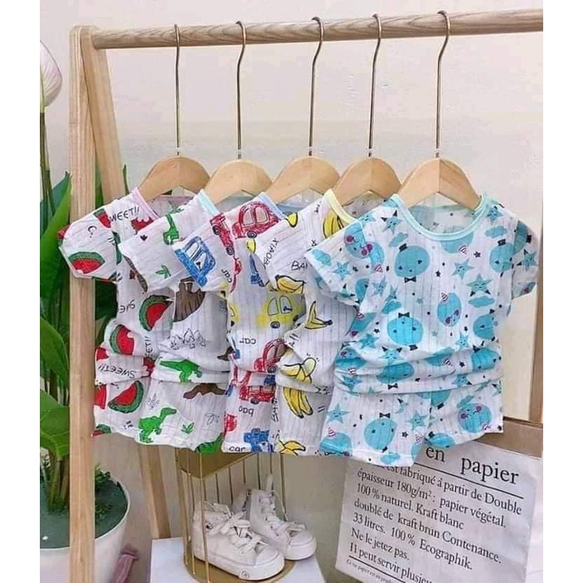 Bộ cotton giấy cho bé 3-15kg, hàng đẹp,siêu mát,siêu mịn