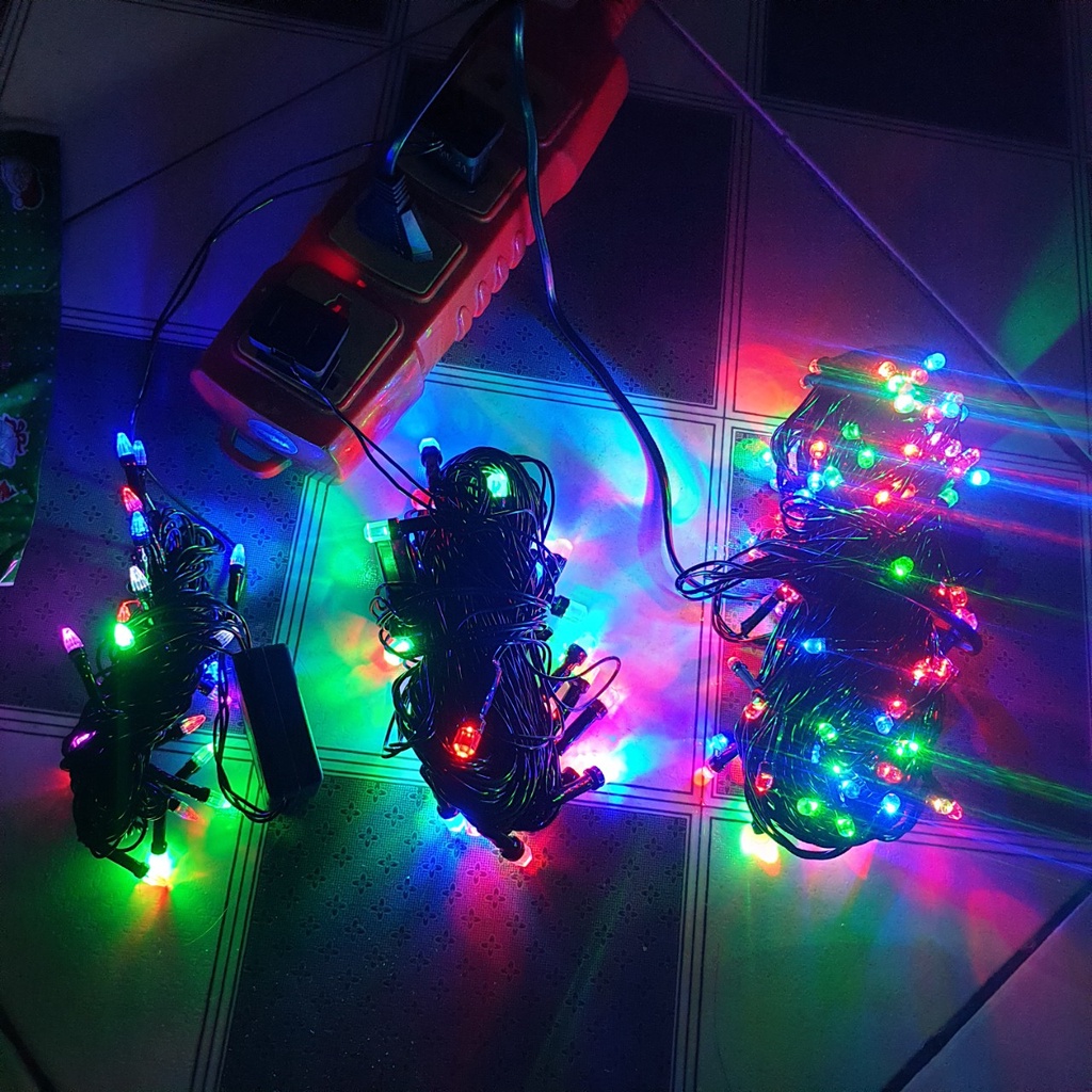 Dây đèn nháy trang trí noel trang trí tết 50m 20m 10m , Đèn nháy led  bóng kim cương đủ màu siêu đẹp giá rẻ