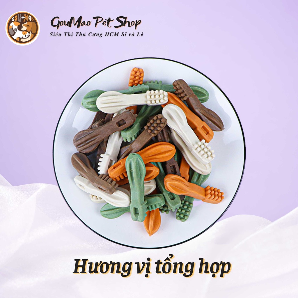 Xương bàn chải tổng hợp, kẹo sạch răng dành cho chó - Goumao pet