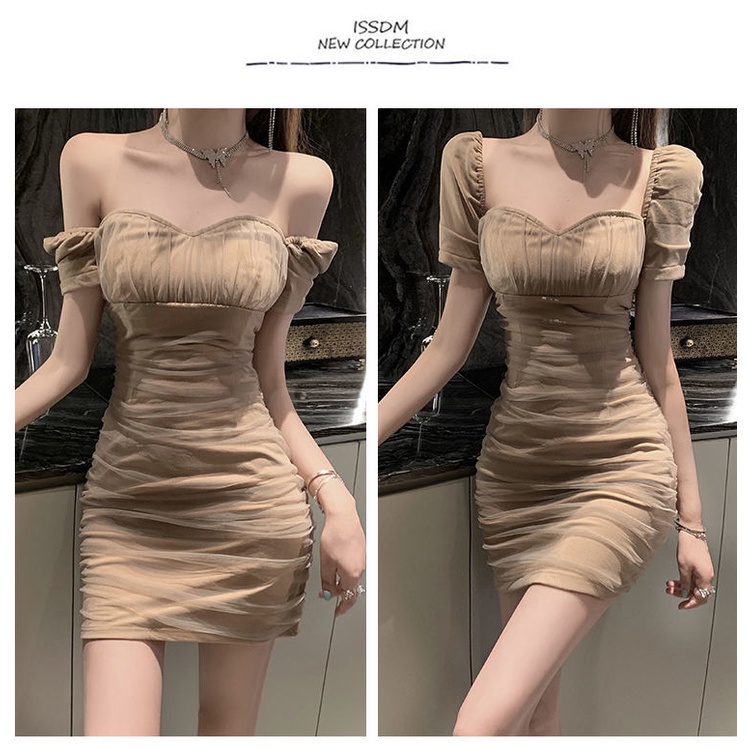 Đầm Cổ Chữ V Phối Lưới Thiết Kế Xếp Ly Thời Trang Mùa Hè 2022 Mới Cho Nữ