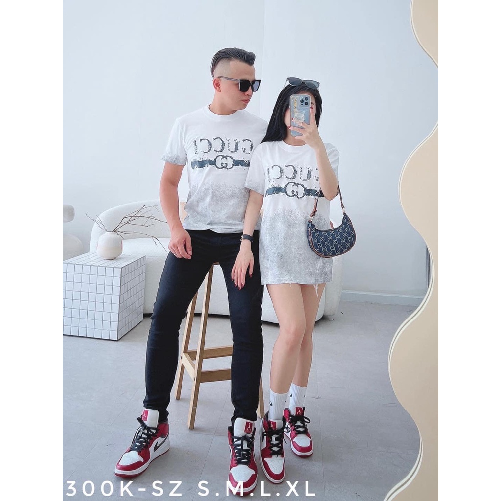 Áo thun from rộng, cổ tròn tay lỡ, GUCCI, freesize 38-70kg. Mã: ATF04
