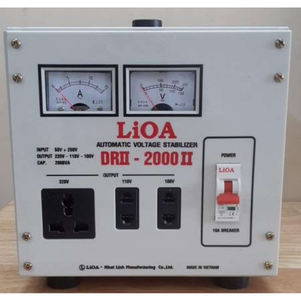 Ổn áp 1 pha LIOA DRII-2000 II 2.0kVA điện áp vào 50V - 250V ( Thế hệ mới 2018 )
