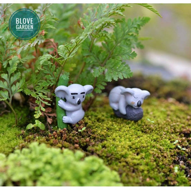 Phụ kiện tiểu cảnh Gấu trúc Koala ngịch ngợm trang trí chậu cây mini, terrarium, hồ cá, bonsai, hòn non bộ, sen đá
