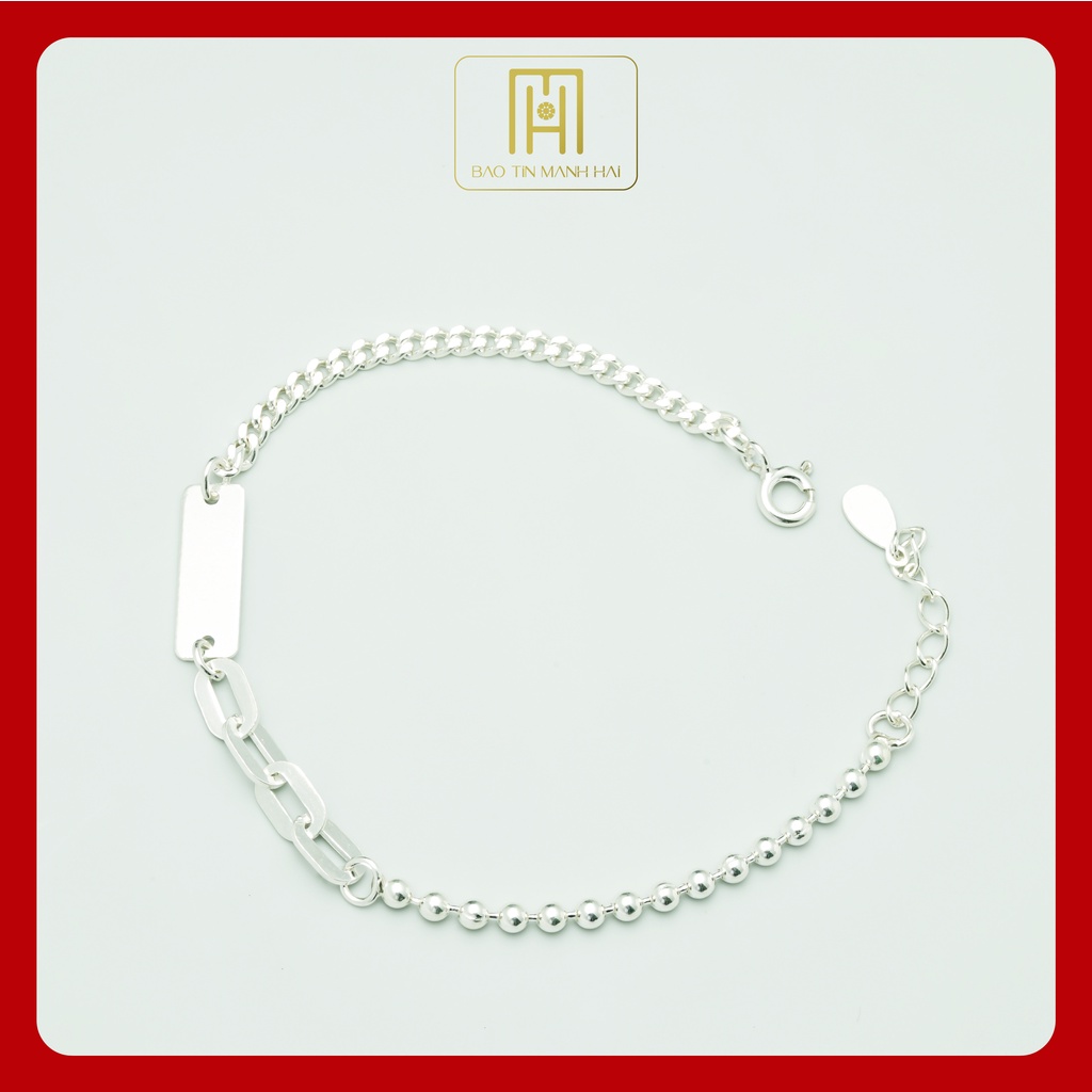 Lắc tay Bạc nam nữ Bảo Tín Mạnh Hải được thiết kế khắc tên theo yêu cầu