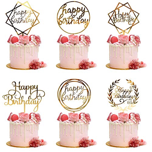 Bộ phụ kiện trang trí bánh họa tiết chữ Happy Birthday độc đáo