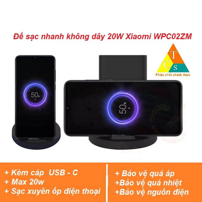 Đế sạc nhanh không dây 20W Xiaomi 2in1