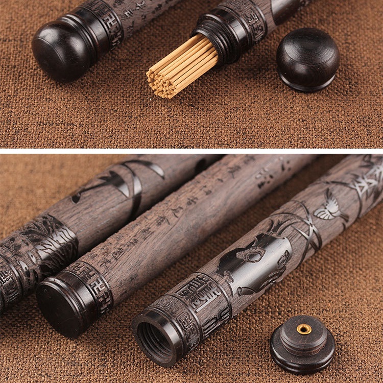 Ống Đựng Nhang Trầm Hương Bằng Gỗ Mun 10g