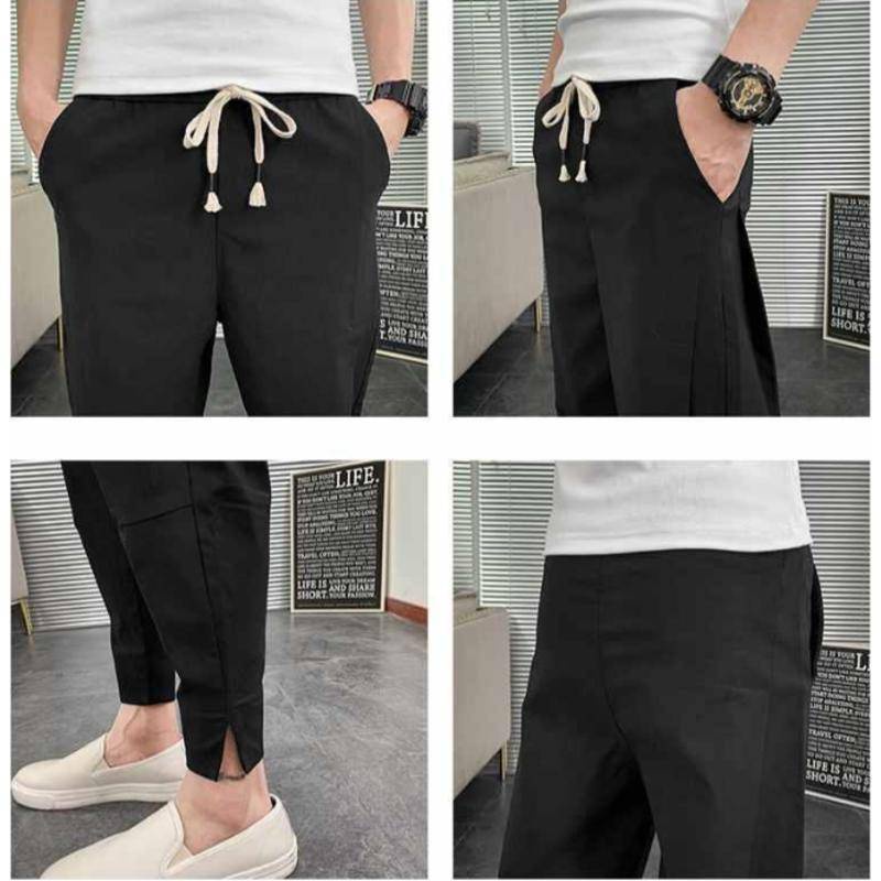 Quần harem kaki nam、Quần Jogger Nam Chất Cao Cấp Màu Đen、Quần Jogger kaki khoá kéo、Jogger kaki nam co giãn