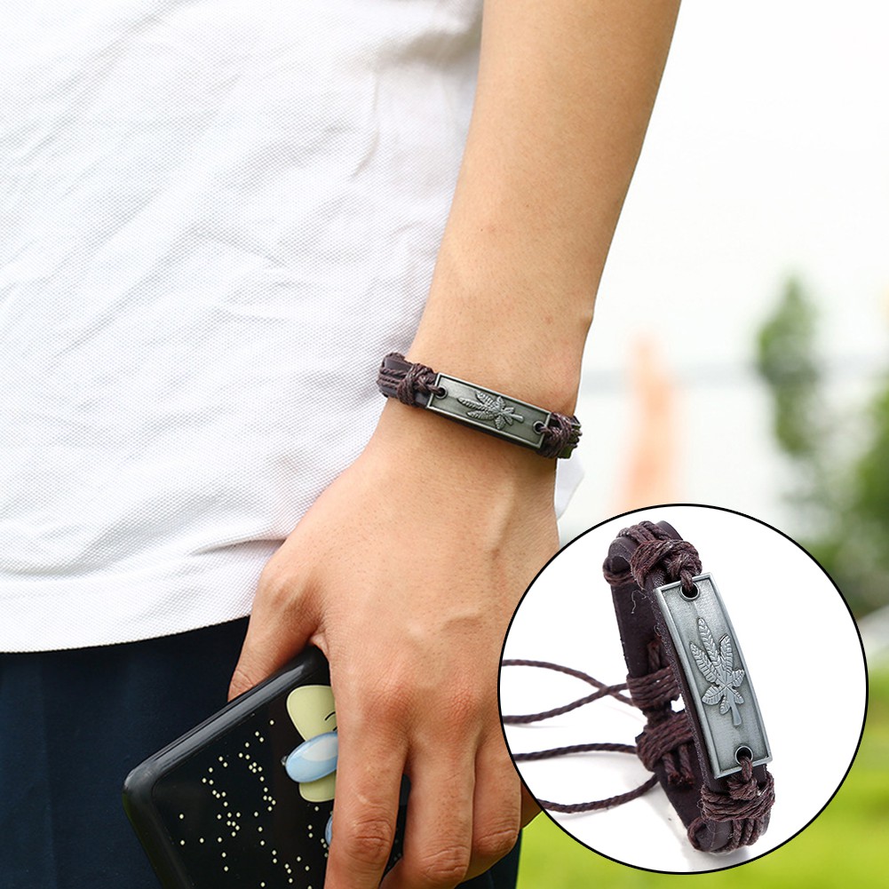 Vòng tay dây da thời trang cho nam