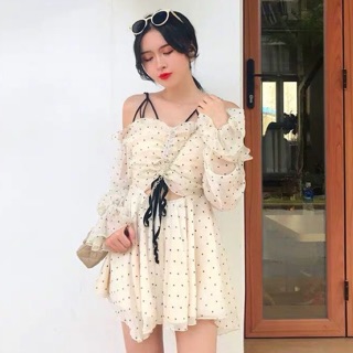 Đầm bi rớt vai