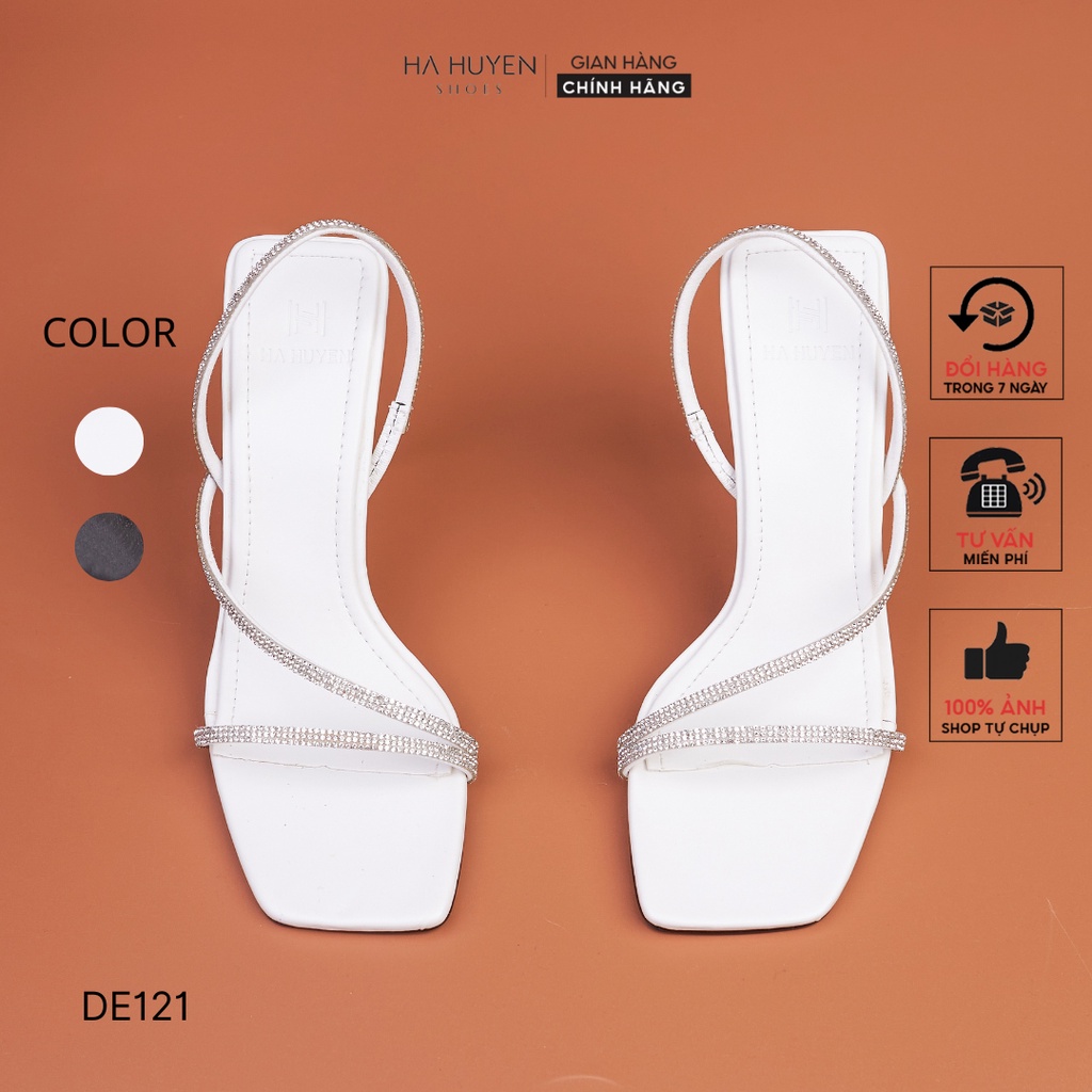 Sandal cao gót nữ Hà Huyền Shoes quai đá quấn gót nhọn 9 phân thời trang - SD266