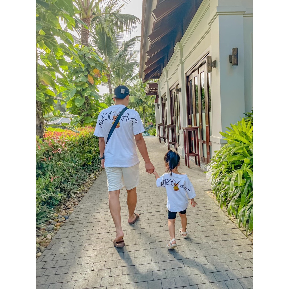 Áo thun tay lỡ, cồ tròn cho bé và gia đình họa tiết Niko Las vải cotton mềm mịn, thoáng mát – Sammy_VN